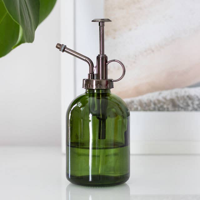 best indoor plant mister uk Green Glass Plant Mister – Minimalist Indoor Spray Bottle for Housepla – Mad Lilies
