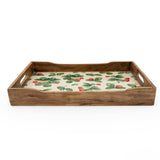 Handcrafted Rectangular Tray Mango Wood - Strawberries 45cm