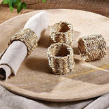 Natural Woven Napkin Rings – Aarushu Set of 4 for Elegant Table Styling