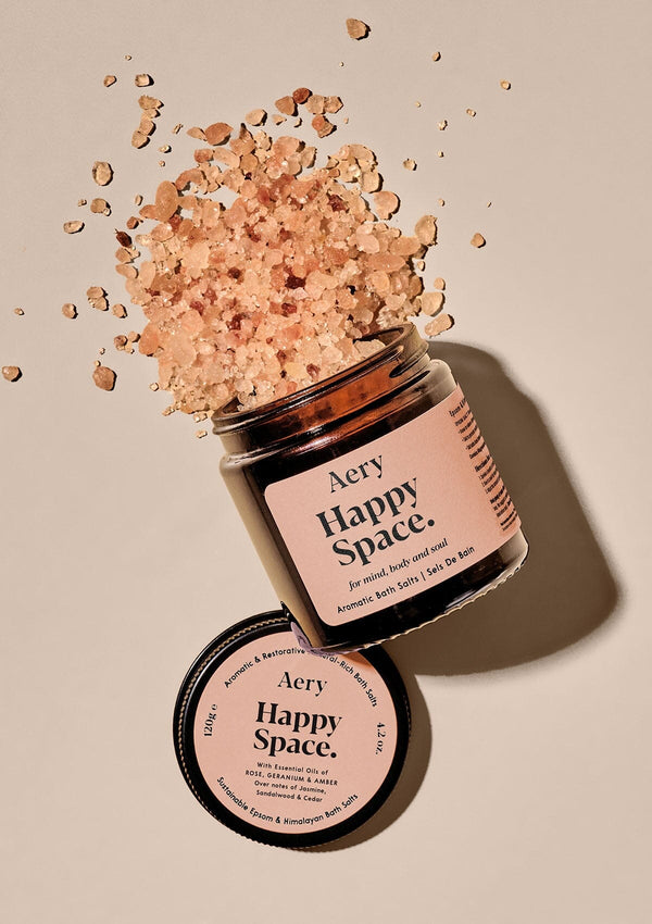 Mini amber jar happy space bath salts