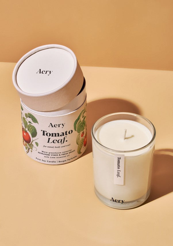 Tomato Leaf candle blending basil, lime and bergamot