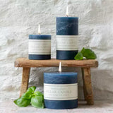 Rustic Pillar Candle Inky Blue (3 Sizes)