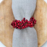 Wooden Red Berry Napkin Rings