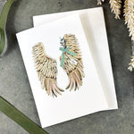 Illustrative angel wings blank card