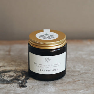 The Botanical Candle Company - Greenhouse Scented Soy Candle in Amber Jar