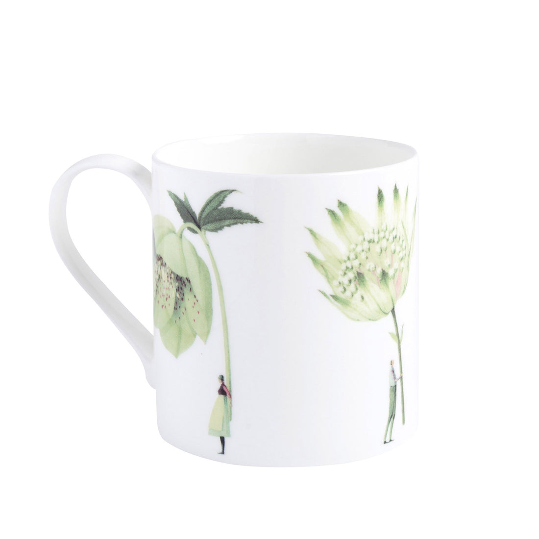 China mug with green flowers
