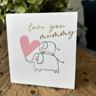 Love You Mum Elephants Card