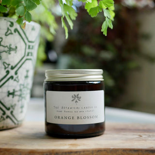 The Botanical Candle Company - Orange Blossom Scented Soy Candle in an Amber Jar