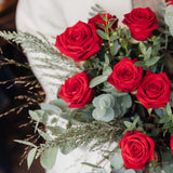 Scarlett Statement Bouquet | Luxury Red Rose & Eucalyptus Christmas Bouquet