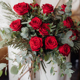 Scarlett Statement Bouquet | Luxury Red Rose & Eucalyptus Christmas Bouquet