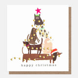 Merry Christmas Gold Dotty Trees