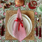 Scarlet Stripe Block Print Napkins – Set of 2 Handcrafted Cotton Napkins