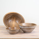 Large Mango Wood Serving Bowl, 30cm