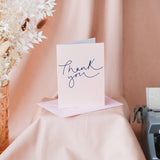 Thank You Card – Metallic Rose and Navy Foil Design
