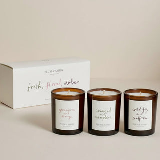 Plum & Ashby Floral, Herby & Woody Votive Candle Gift Set