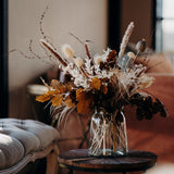 Glass Apothecary Vase of Dried Flowers