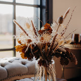 Glass Apothecary Vase of Dried Flowers