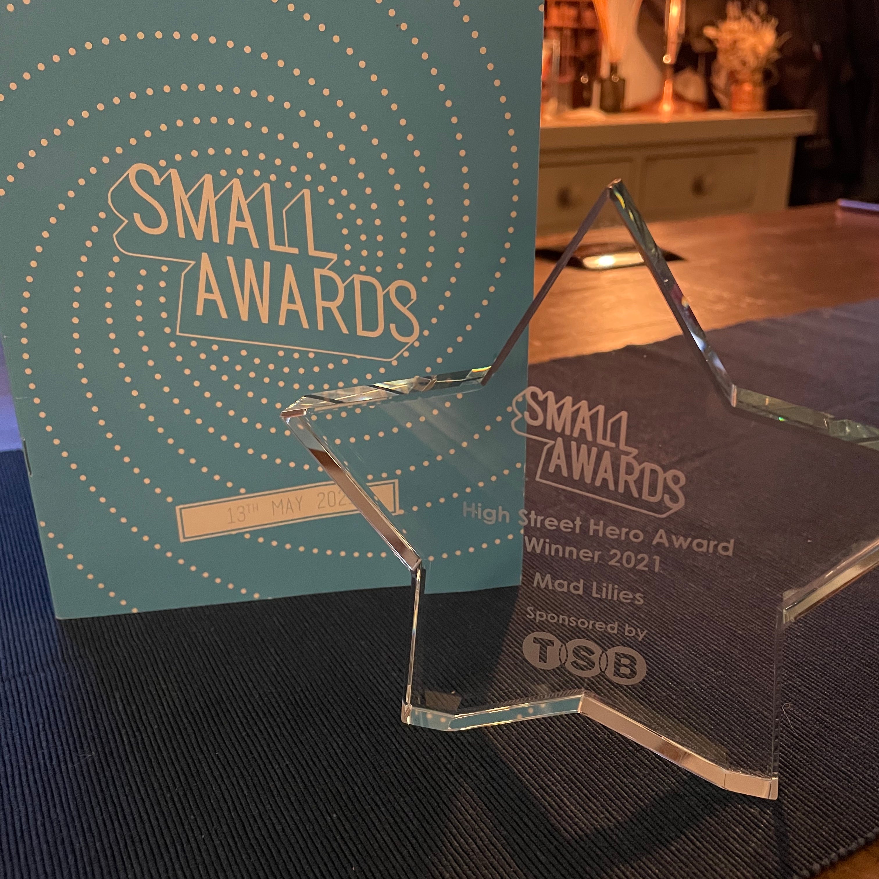 We've Won National 'High Street Hero' in The Small Awards!