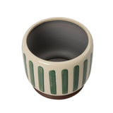 Crackle Glaze Green Striped Stoneware Plant Pot – 16cm