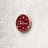 Red ‘I Believe’ Enamel Pin Badge – Christmas Stocking Filler