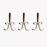 Cromwell Christmas Bow Decorations – Antique Brass, Set of 3