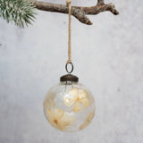 Floral Botanical Glass Christmas Bauble – 3"