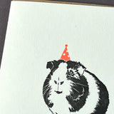 Birthday Guinea Pig Letterpress Card