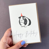 Birthday Guinea Pig Letterpress Card