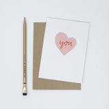 You Heart Card – Textured Love Greeting Card
