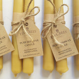 Hand-Dipped Beeswax Taper Candles – Set of 2