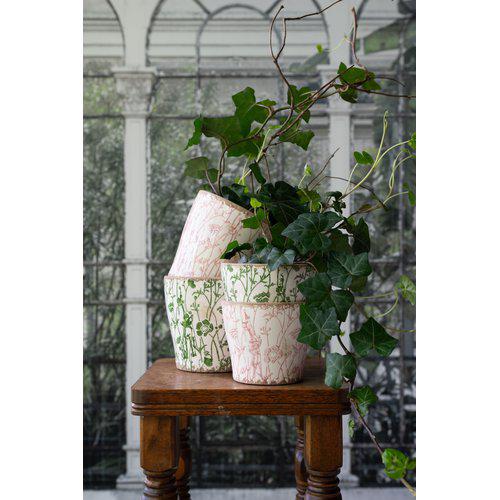 vintage indoor plant pots uk Hermine Stoneware Plant Pots | White & Green