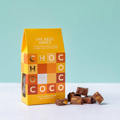 Chococo The Bee's Knees Honeycomb Clusters with award-winning Colombian milk chocolate and Dorset honeycomb.