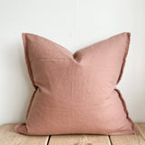 Dusty Pink Linen Cushion | Esmee Frayed Edge Cushion