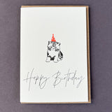 Birthday Cat Letterpress Card
