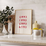 Good Food Good Mood Wall Art Print – Red & Cream Kitchen Typography Art