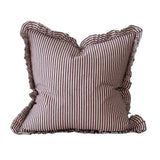 Darcy Burgundy Stripe Feather Cushion