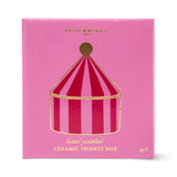 Ceramic Trinket Box – Pink + Red Stripe