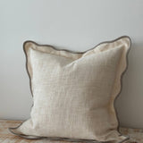 Cream & Greige Scalloped Cushion | Chloe Cushion