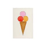 Ice Cream Card | Luxury Letterpress Hand Painted Card | Scribble & Daub
