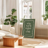 The Early Night Club Wall Art Print – Cream & Olive Typography Print