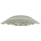 Lil Scallop Velvet Cushion Green & Natural | Luxury Scalloped Velvet Cushion