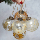 Floral Botanical Glass Christmas Bauble – 3"