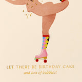 Birthday Cake & Bubbles Card | Luxury Birthday Greeting Card