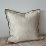 Cream & Greige Scalloped Cushion | Chloe Cushion