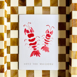 Love You Millions Lobster Card
