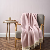 Clifton Herringbone Pure Wool Blanket – Polygon Pink