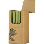 British Colour Standard Olive Green Eco Dinner Candles pack hand-poured Fair Trade candles