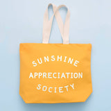 Sunshine Appreciation Society Yellow Canvas Tote Bag