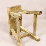 Vintage Reclaimed Elm Wood Stool -  The Otis