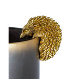 Antique gold hanging hedgehog pot decor
